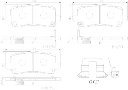 BREMBO DISCBRAKEPADSET LOWMETAL - P28091