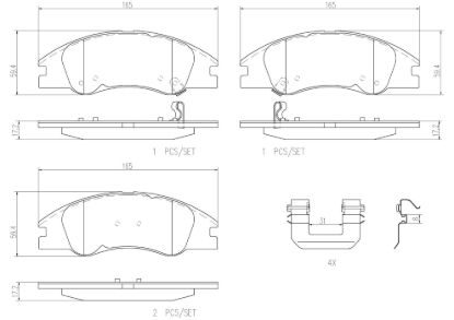 BREMBO DISC BRAKE PAD SET - P30042N