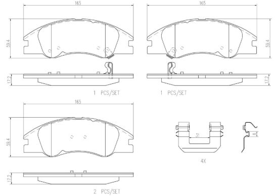 BREMBO DISC BRAKE PAD SET - P30042N