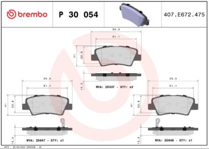 BREMBO DISCBRAKEPADSET LOWMETAL - P30054