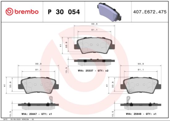 BREMBO DISCBRAKEPADSET LOWMETAL - P30054