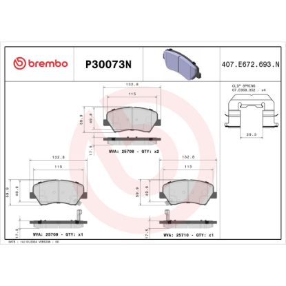 BREMBO DISC BRAKE PAD SET - P30073N