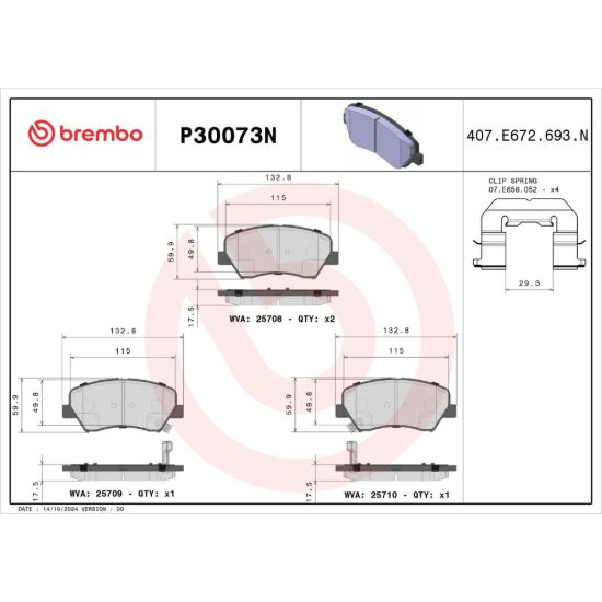 BREMBO DISC BRAKE PAD SET - P30073N
