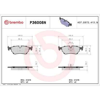 BREMBO DISC BRAKE PAD SET - P36008N
