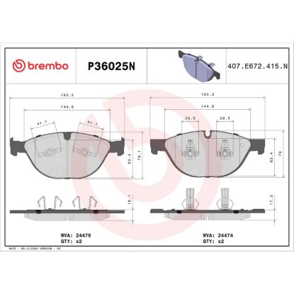 BREMBO DISC BRAKE PAD SET - P36025N