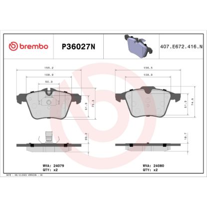 BREMBO DISC BRAKE PAD SET - P36027N