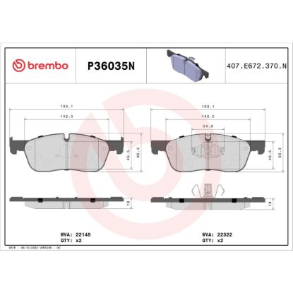 BREMBO DISC BRAKE PAD SET - P36035N