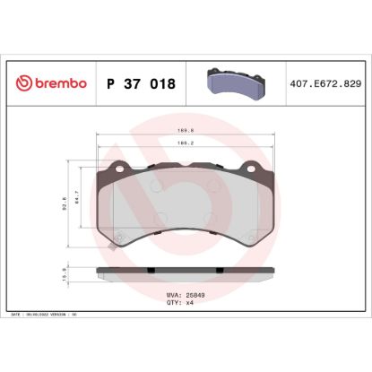 BREMBO DISC BRAKE PAD SET - P37018