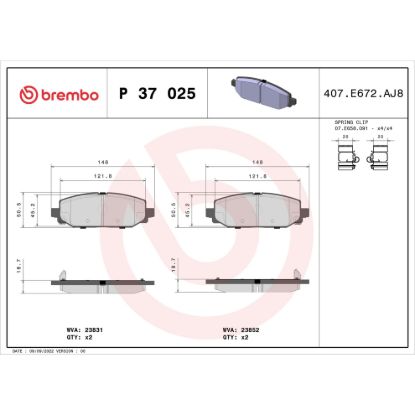 BREMBO BRAKE PAD - P37025