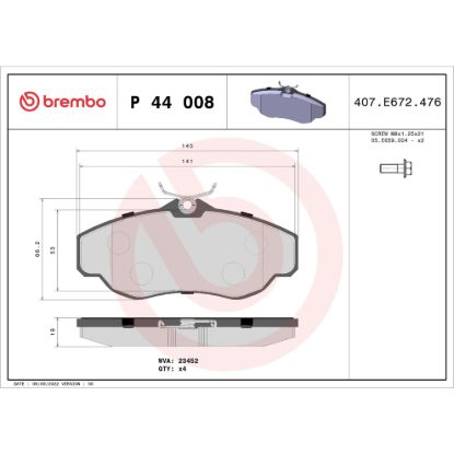 BREMBO DISC BRAKE PAD SET - P44008
