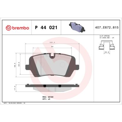 BREMBO DISC BRAKE PAD SET - P44021
