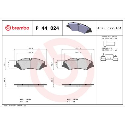 BREMBO DISC BRAKE PAD SET - P44024