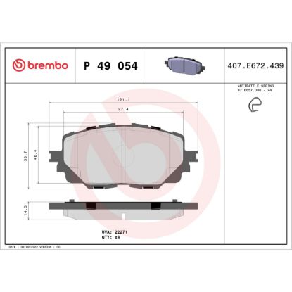 BREMBO DISC BRAKE PAD SET - P49054