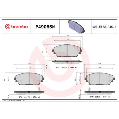 BREMBO DISCBRAKEPADSET NAOCERAMIC - P49065N