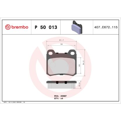 BREMBO DISC BRAKE PAD SET - P50013