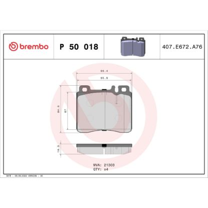 BREMBO DISC BRAKE PAD SET - P50018