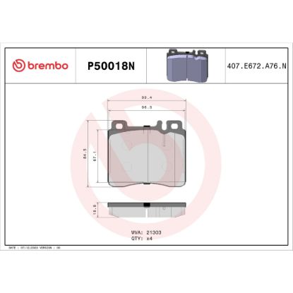 BREMBO DISC BRAKE PAD SET - P50018N