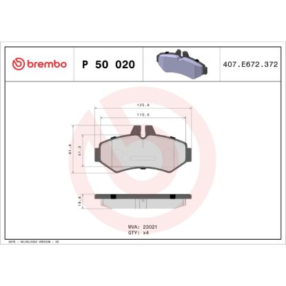 BREMBO DISC BRAKE PAD SET - P50020