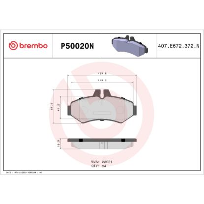 BREMBO DISC BRAKE PAD SET - P50020N