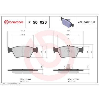 BREMBO DISC BRAKE PAD SET - P50023