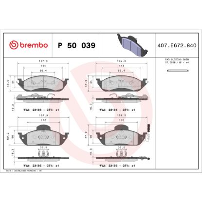 BREMBO DISC BRAKE PAD SET - P50039