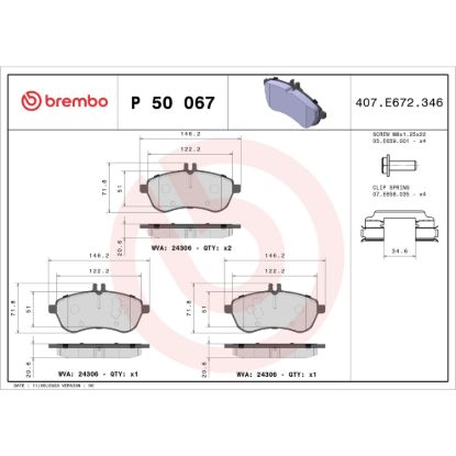 BREMBO DISC BRAKE PAD SET - P50067