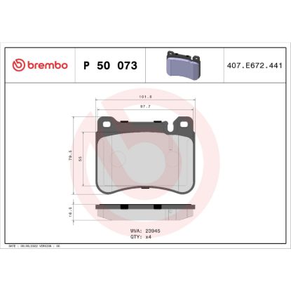 BREMBO DISC BRAKE PAD SET - P50073