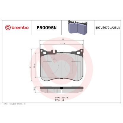 BREMBO DISC BRAKE PAD SET - P50095N