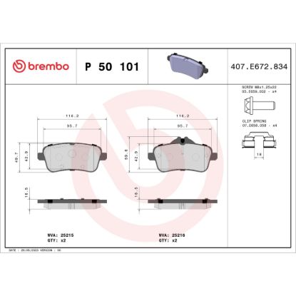 BREMBO DISC BRAKE PAD SET - P50101