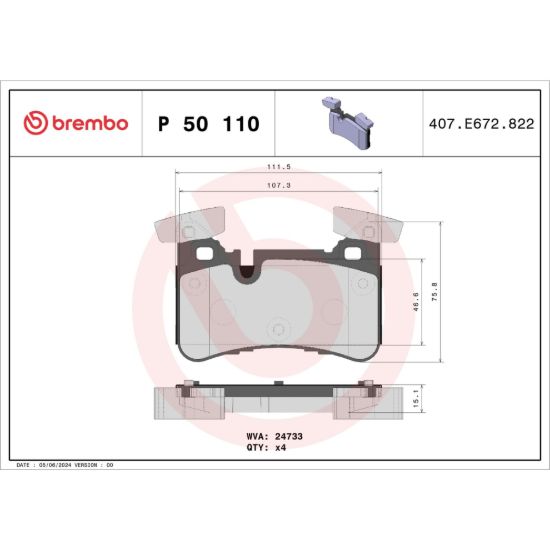BREMBO DISC BRAKE PAD SET - P50110
