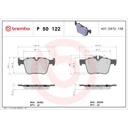 BREMBO DISC BRAKE PAD SET - P50122