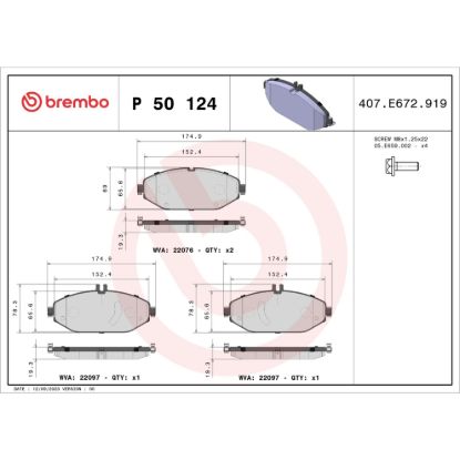 BREMBO DISC BRAKE PAD SET - P50124