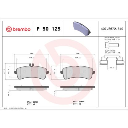 BREMBO DISC BRAKE PAD SET - P50125