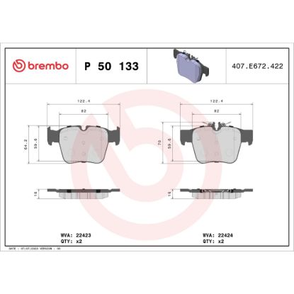 BREMBO DISC BRAKE PAD SET - P50133