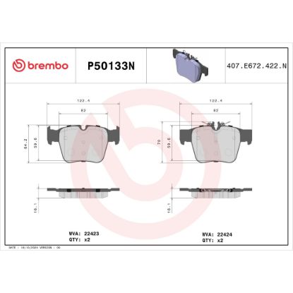 BREMBO DISC BRAKE PAD SET - P50133N