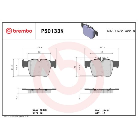BREMBO DISC BRAKE PAD SET - P50133N