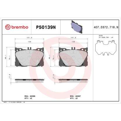 BREMBO DISC BRAKE PAD SET - P50139N