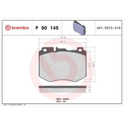 BREMBO DISC BRAKE PAD SET - P50145