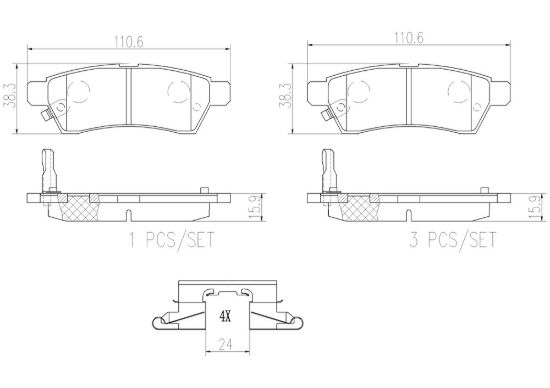 BREMBO DISC BRAKE PAD SET - P56077N