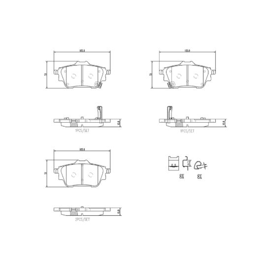 BREMBO DISCBRAKEPADSET LOWMETAL - P56133