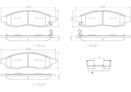BREMBO DISC BRAKE PAD SET - P58001N