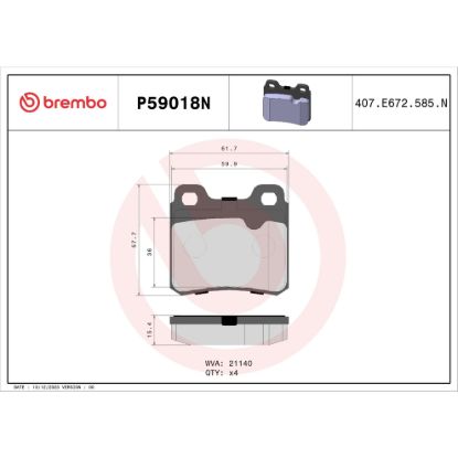 BREMBO DISC BRAKE PAD SET - P59018N