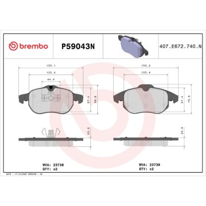BREMBO DISC BRAKE PAD SET - P59043N