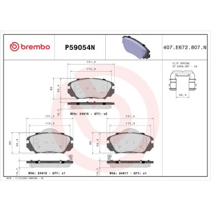 BREMBO DISC BRAKE PAD SET - P59054N