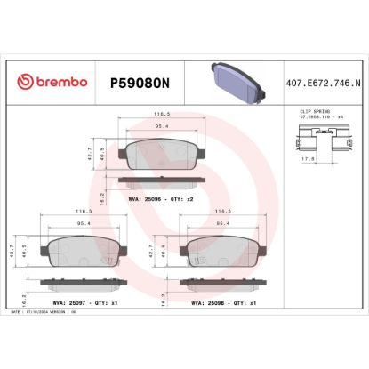BREMBO DISC BRAKE PAD SET - P59080N