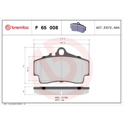 BREMBO DISC BRAKE PAD SET - P65008