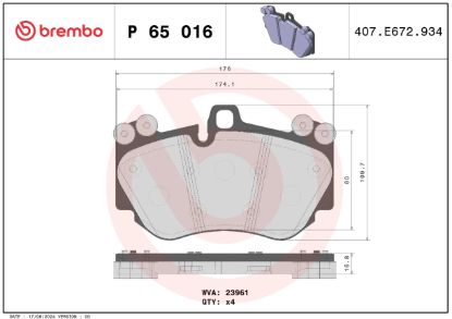 BREMBO BRAKE PAD - P65016