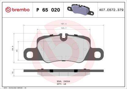 BREMBO DISC BRAKE PAD SET - P65020
