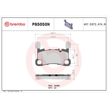BREMBO DISCBRAKEPADSET NAOCERAMIC - P65050N