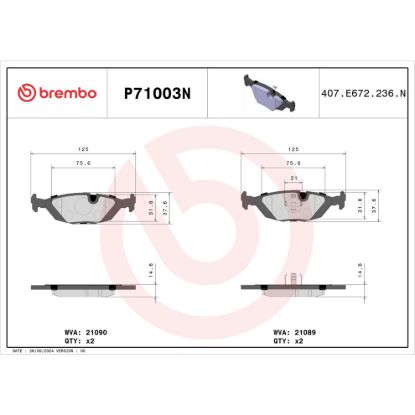 BREMBO DISC BRAKE PAD SET - P71003N